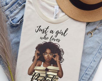 Black Girl Reading T-shirt, Book Lover Gift, Black Woman Book Club Shirt, Bookish T-shirt, Black Girl Reading Shirt, Book Lover Gift