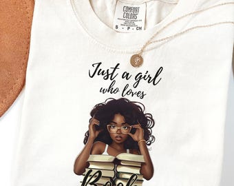 Black Girl Reading T-shirt, Book Lover Gift, Black Woman Book Club Shirt, Bookish T-shirt, Black Girl Reading Shirt, Book Lover Gift