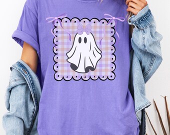 Herfstshirt Comfort Colors©, schattig spookhalloweenshirt, T-shirt Spooky Mama, T-shirt girly spook, trendy spookachtig herfstshirt, Halloweenspook