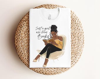 Black Girl Reading T-shirt, Book Lover Gift, Black Woman Book Club Shirt, Bookish T-shirt, Black Girl Reading Shirt, Book Lover Gift