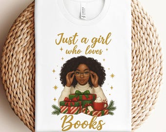 Black Girl Reading T-shirt, Book Lovers Christmas Gift, Black Woman Book Club Shirt, Bookish T-shirt, Black Girl Reading Shirt
