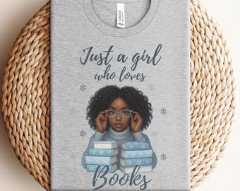 Black Girl Reading T-shirt, Book Lovers Christmas Gift, Black Woman Book Club Shirt, Bookish T-shirt, Black Girl Reading Shirt