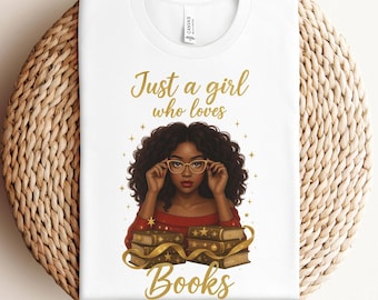 Black Girl Reading T-shirt, Book Lovers Christmas Gift, Black Woman Book Club Shirt, Bookish T-shirt, Black Girl Reading Shirt