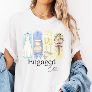 Personalized Future Mrs Shirt, In My Engaged Era Shirt, Engagement Gift for Her, Bridal Shower Shirt, Custom Fiancé Shirt, Bride to Be Gift