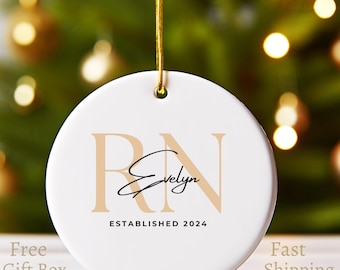 Personalized Nurse Christmas Ornament, Student Nurse Graduation Gift, Christmas gift for Nurse, Custom Ornament for RN, Nurse Appreciation