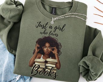 Black Girl Reading Sweatshirt, Book Lover Gift, Black Woman Book Club Shirt, Bookish Sweatshirt, Black Girl Reading Shirt, Book Lover Gift
