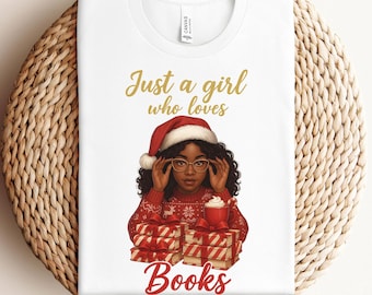 Black Girl Reading T-shirt, Book Lovers Christmas Gift, Black Woman Book Club Shirt, Bookish T-shirt, Black Girl Reading Shirt