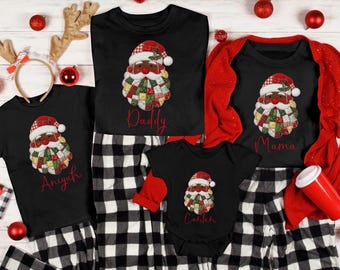 Custom Family Christmas Pajama Shirts, African American Matching Family Tees, Funny Group Christmas Pajamas, Family Holiday Tees