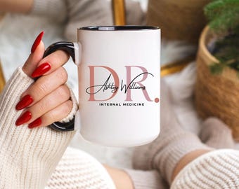 Personalized PhD Mug, Graduation Coffee Mug, New Doctor Gift, Doctorate Graduation, Gift for Medical Student, Medical Doctor Gift, PhD Gift