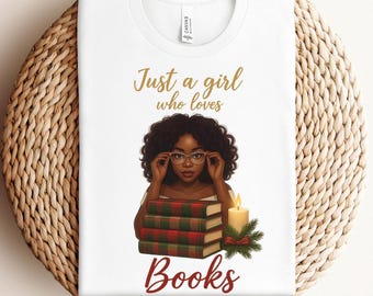 Black Girl Reading T-shirt, Book Lovers Christmas Gift, Black Woman Book Club Shirt, Bookish T-shirt, Black Girl Reading Shirt