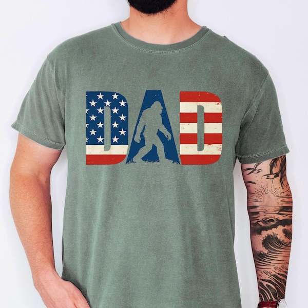 Camiseta patriótica de Pie Grande, divertida camiseta de Pie Grande para papá el 4 de julio, regalo para el Día del Padre, camiseta para amantes de los críptidos, camiseta de criptozoología
