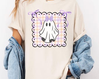 Herfstshirt Comfort Colors©, schattig spookhalloweenshirt, T-shirt Spooky Mama, T-shirt girly spook, trendy spookachtig herfstshirt, Halloweenspook