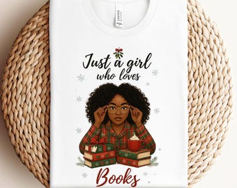 Black Girl Reading T-shirt, Book Lovers Christmas Gift, Black Woman Book Club Shirt, Bookish T-shirt, Black Girl Reading Shirt