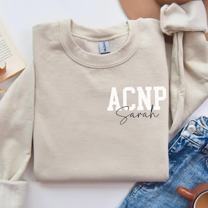 Personalized Nurse Practitioner Sweatshirt with Name, Nurse Practitioner Graduation Gifts, NP Profession Pullover, Nurse Practitioner Gift
