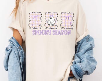 Herfstshirt Comfort Colors©, schattig spookhalloweenshirt, T-shirt Spooky Mama, T-shirt girly spook, trendy spookachtig herfstshirt, Halloweenspook