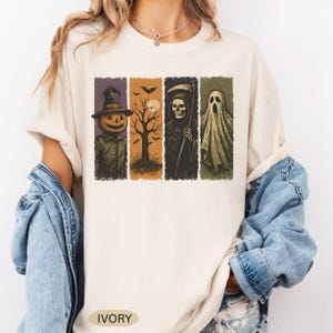 Comfort Colors® Vintage Halloween Shirt, Retro Halloween Tshirt, Halloween T-Shirt für Damen, Gruselige Saison Shirt, Vintage Trendy Shirt