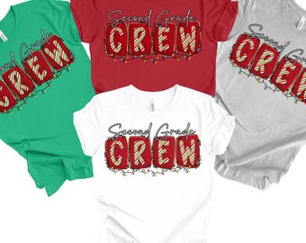 Comfort Colors© Second Grade Team Shirt, Christmas 2nd Grade Teacher Shirt, Festive Teacher Holiday Shirt, Christmas Gift for Teacher