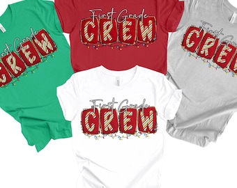 Comfort Colors© First Grade Team Shirt, Christmas 1st Grade Teacher Shirt, Festive Teacher Holiday Shirt, Christmas Gift for Teacher