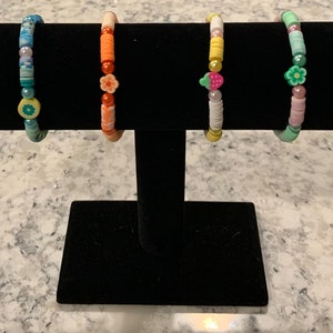 Personalized Clay and Gold Spacer Bead Bracelet 