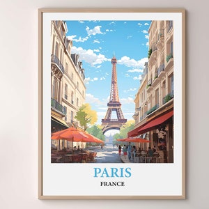 Affiche de carte de ville de Paris France - Paris Skyline Art Print - Décor urbain et cadeau de voyage de Paris - Affiche artistique de la ville illustrée de Paris