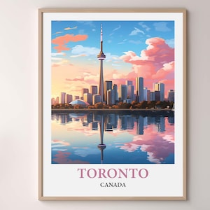 Toronto Canada City Map Poster - Toronto Skyline Art Print - Toronto Urban Decor and Travel Gift - Artistic Venice City Gift Print