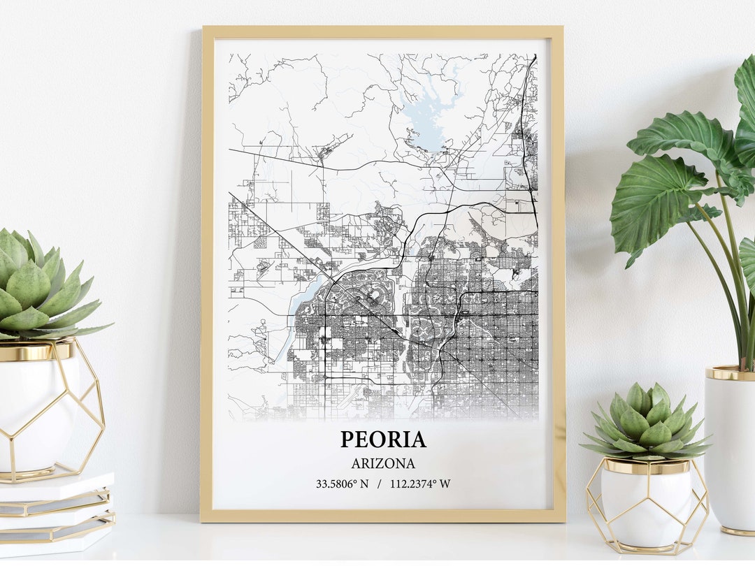 Peoria Arizona City Map Poster Print Canvas , Peoria City Road Map