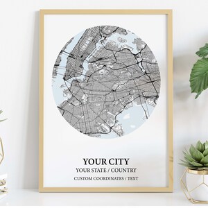 Custom City Map Poster Canvas - Personalized City Map - Custom Map Print Canvas - Street Map Print - Customizable Gift - Unique Map Decor