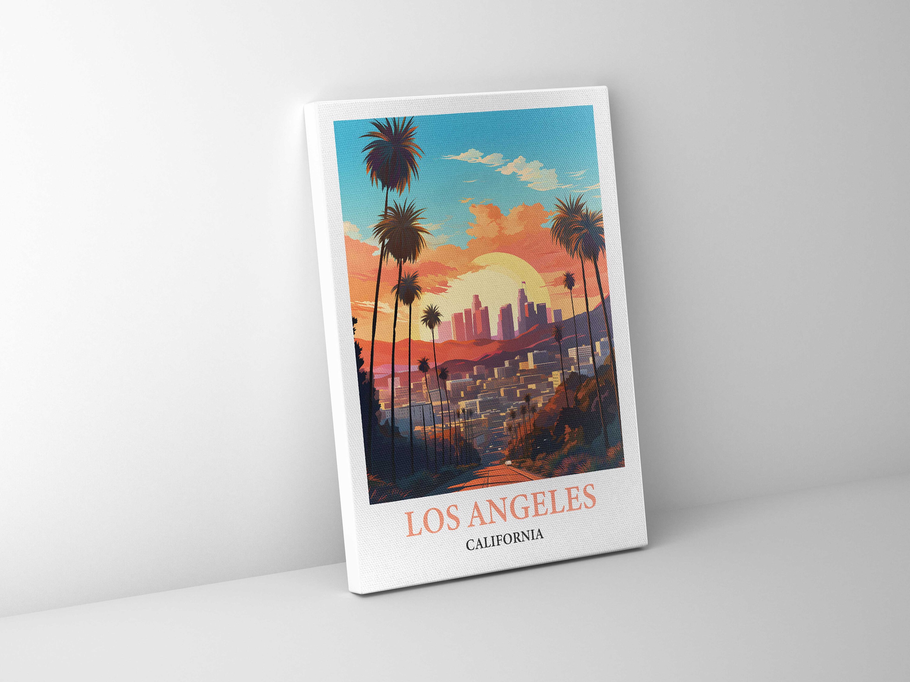 Los Angeles City Map Poster Los Angeles Skyline Art Print Los Angeles ...