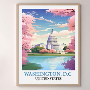 Washington, D.C Stadt Karte Poster - Washington Skyline Kunstdruck - Washington, Urban Dekor und Reise Geschenk - künstlerisches Washington Geschenk Poster