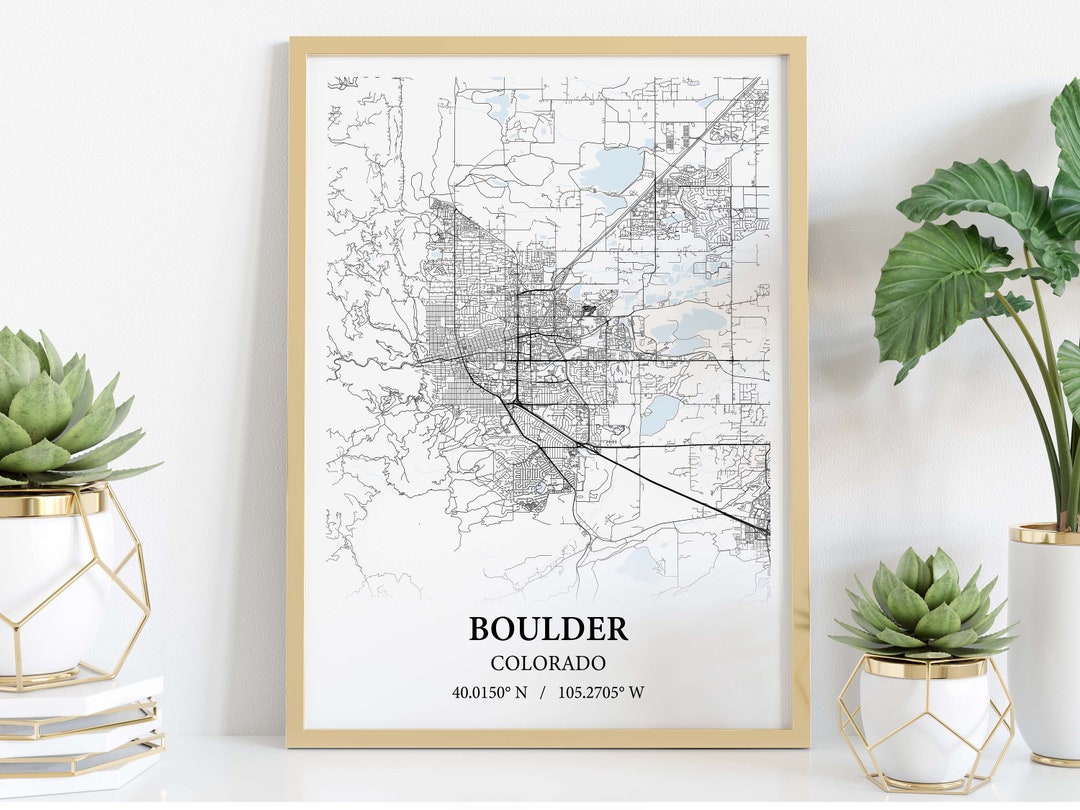 Boulder Colorado City Map Poster Print Canvas , Boulder City Road Map ...