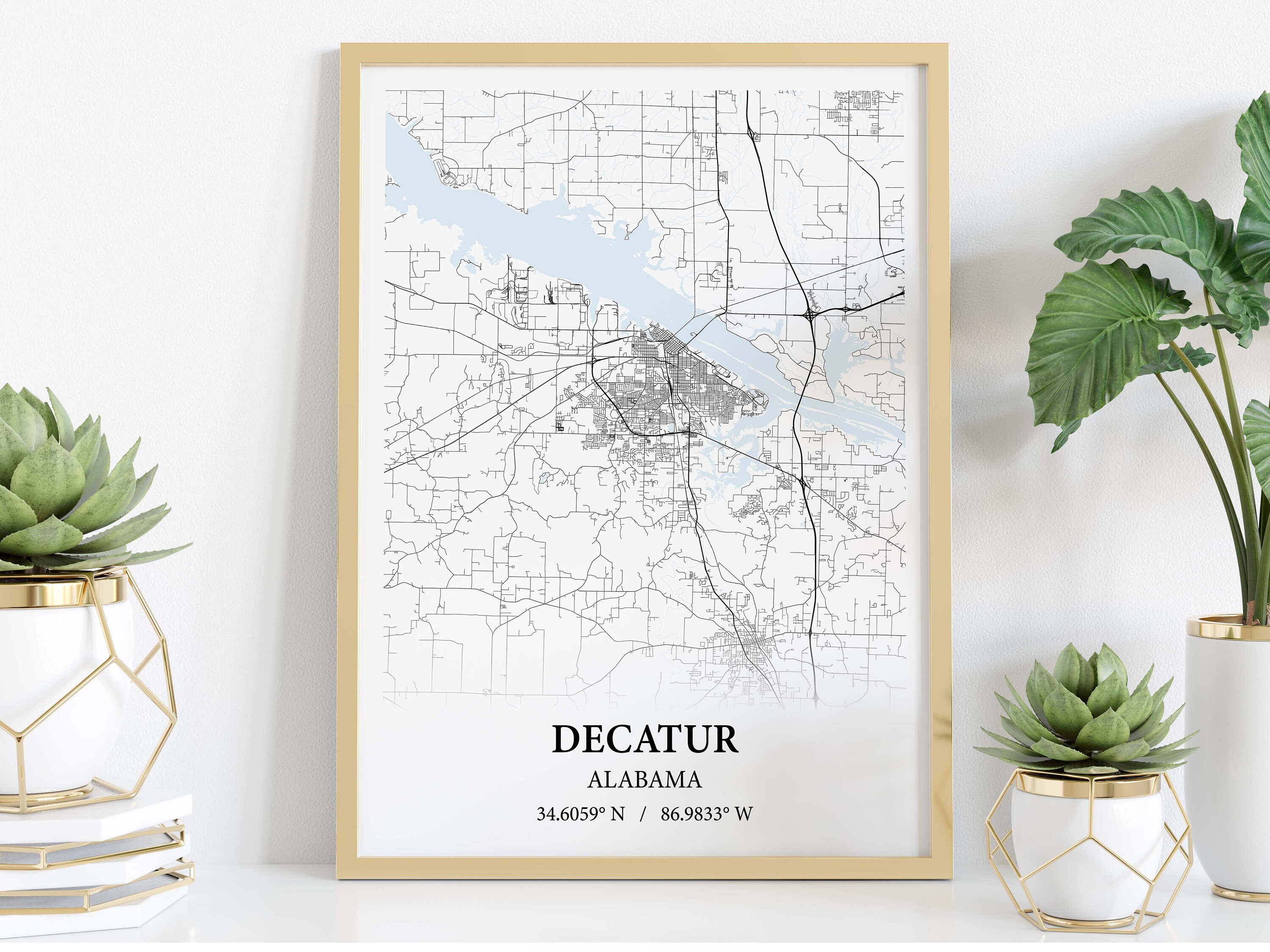 Decatur Alabama City Map Poster Print Canvas Decatur City - Etsy