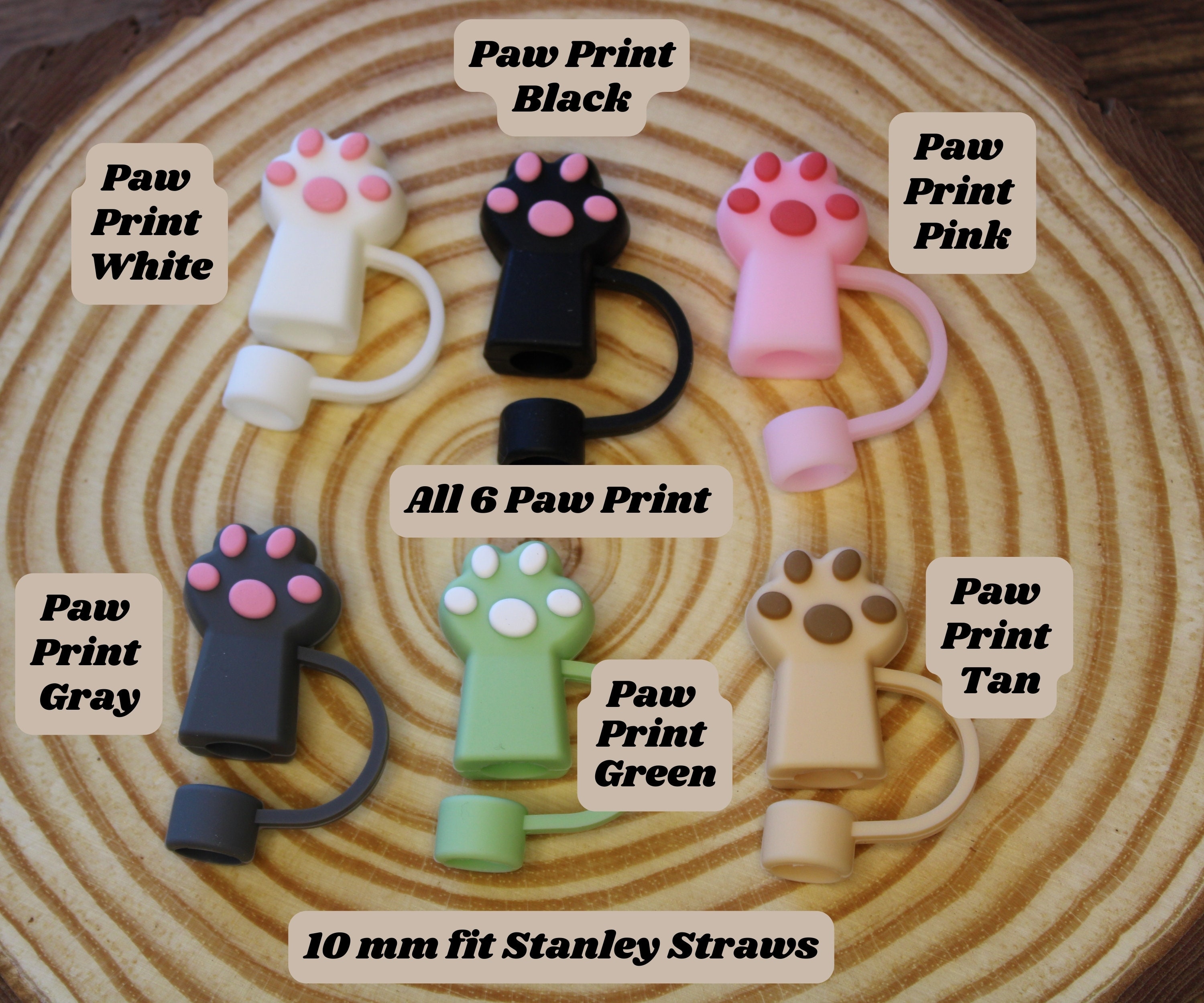 Straw Cover Topper Cat stanley Straw Topper Cat Stanley Cup Accessory Straw  Buddies straw Charms Paw Straw Cover Straw Covers cat 