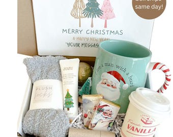 Geheim kerstcadeau, wintergeschenkdoos, geschenkdoos vakantie, verzorgingspakket voor moeder, mokcadeauset, cadeau-idee warme chocolademelk, geschenkdoos leraar,