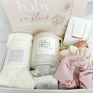  Regalos de embarazo para madres primerizas – Juego de caja de  baño de spa con vaso de oro rosa – Cesta de regalo para la nueva mamá –  Esenciales para futuras