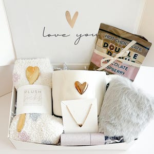 Pacote de cuidados aconchegante, caixa de presente para melhoras, caixa de presente de conforto para ela, cesta de presentes "Te amo", pacote de cuidados "Pensando em você", presente "Enviando amor", abraços