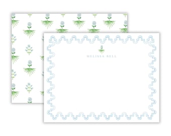 Watercolor Coastal Stationary | Grandmillennial Coastal Stationary | Coastal Notecards | Preppy Bespoke Stationary | Printable Stationary