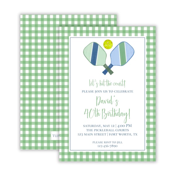 Watercolor Pickleball Party Invitation | Preppy Pickleball Invitation | Dinks and Drinks Party Invitation | Pickleball Birthday | Printable