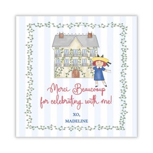 Watercolor Madeline Birthday Party Favor Tag | Madeline Birthday Party Thank You Tag | Madeline French Girl Birthday Party | Printable
