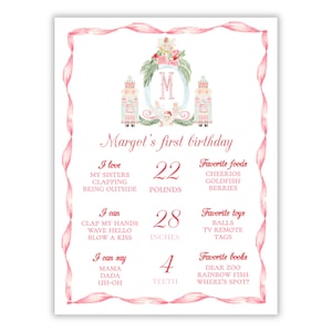 Watercolor Oh What Fun First Birthday Milestone Sign | Girl's Nutcracker Birthday Party Sign | Girl's Nutcracker Milestone Sign | Printable
