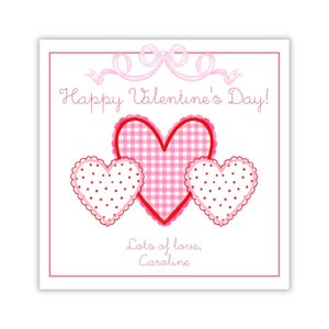Aquarel preppy hartjes Valentijnskaartje | Valentijnskaartje Grandmillennial voor meisjes | Valentijnslabel voor school | Valentijnskaarten voor peuters | Afdrukbaar