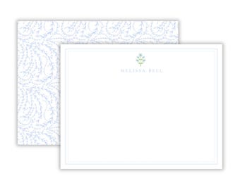 Watercolor Coastal Stationary | Grandmillennial Coastal Stationary | Bespoke Blue Stationary | Preppy Stationary | Printable Stationary