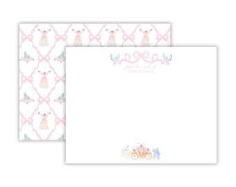 Papelería de Cenicienta en acuarela / Tarjetas de agradecimiento de Cenicienta en acuarela / Papelería de princesa para niñas / Imprimible