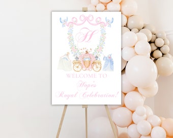 Watercolor Cinderella Party Welcome Sign | Classic Cinderella Welcome Sign | Fairytale Welcome Sign | Printable Cinderella Welcome Sign