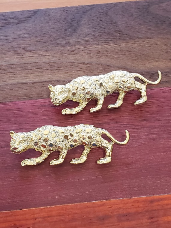 Gold Tone Leopard Vintage Brooch Pins, Gerrys Vin… - image 6