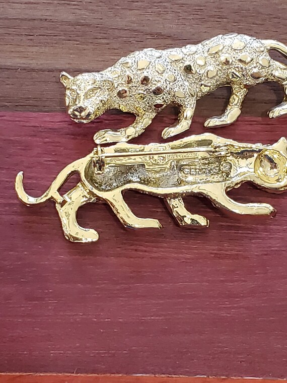 Gold Tone Leopard Vintage Brooch Pins, Gerrys Vin… - image 4