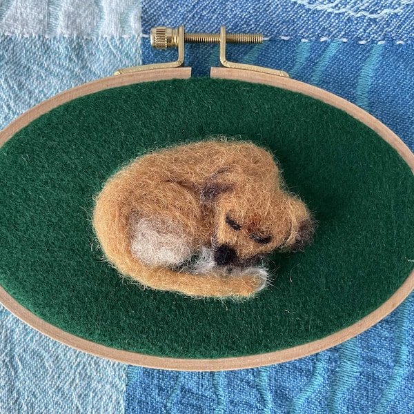 Custom needle felted pet portrait