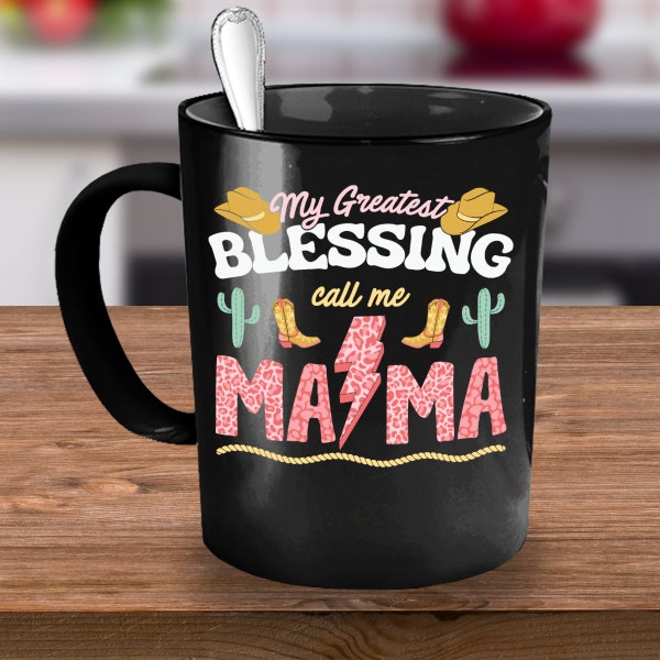 My greatest blessings call me mama, western mama, mugs mama bird mug gift for mom, lucky mama, mountain mama mug, blessed mom, mama mug