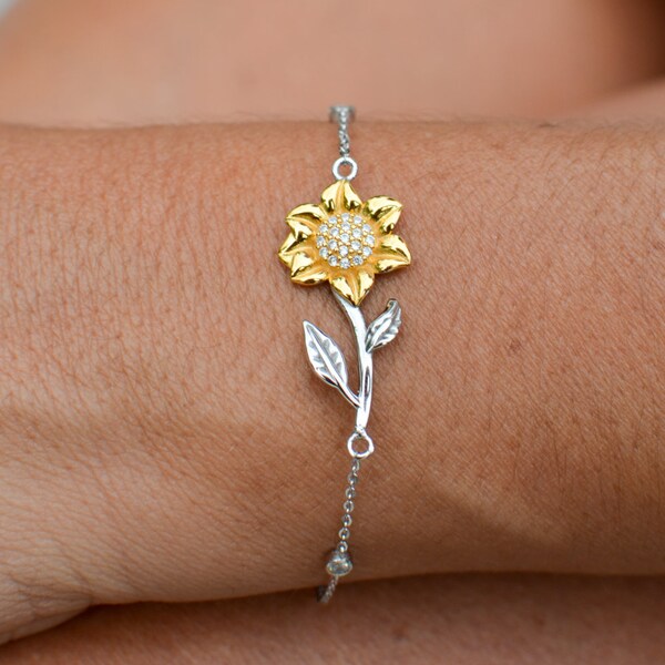 Imprinted Braid Sunflower Bracelet main image 0