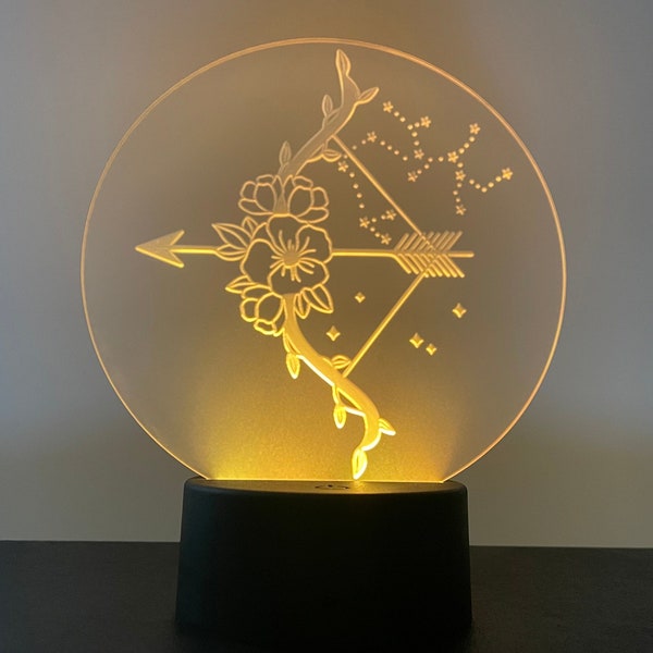 Sagittarius zodiac night light for bedroom, Color changing sign gift for her, Horoscope decor for bedroom, Unique birthday gifts for women