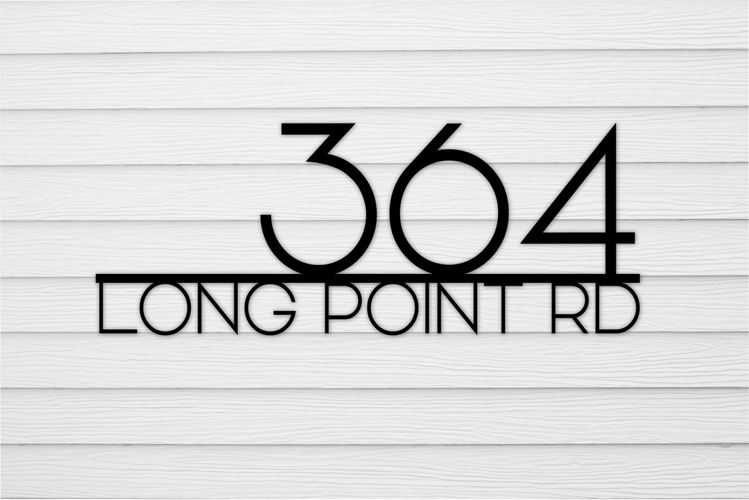 Metal Aluminum House Number Street Address Sign Modern Etsy